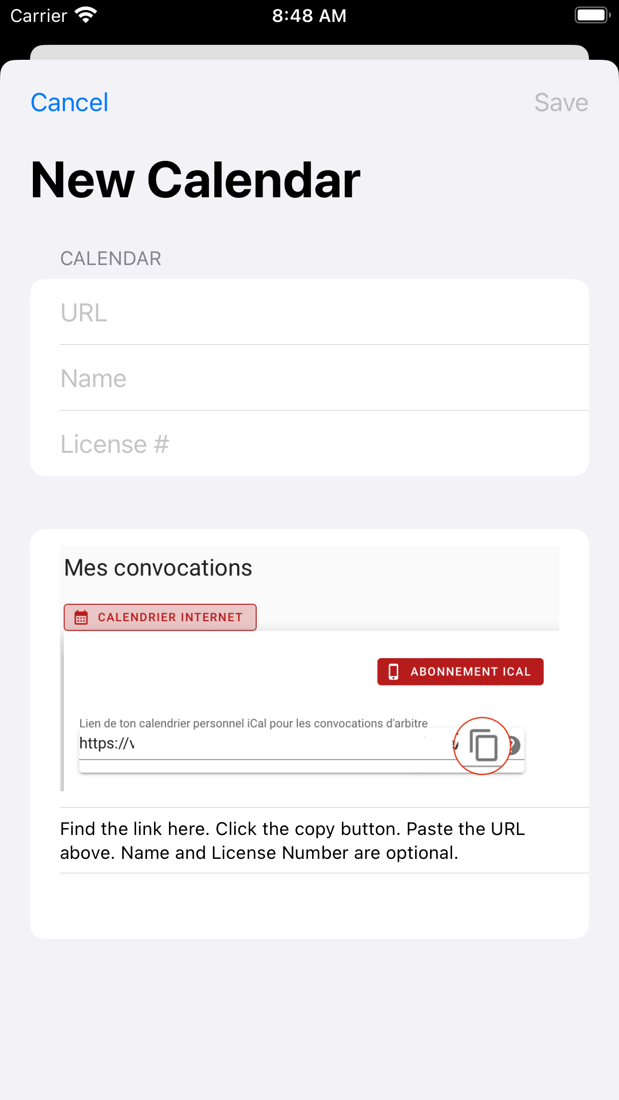 SVRGe Calendar screenshot